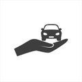 Used car and dealership icon for used car business design