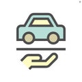 Used car and dealership icon