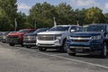 Used Chevrolet pickup trucks. With supply issues, Chevy is selling many pre-owned cars to meet demand Royalty Free Stock Photo