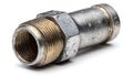 Used Chrome-Plated Brass Pipe Connector Fitting Isolated on White Royalty Free Stock Photo