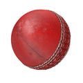 Used cricket ball isolated on white. 3D illustration Royalty Free Stock Photo