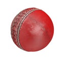 Used cricket ball isolated on white. 3D illustration Royalty Free Stock Photo