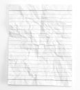 Used crumpled notebook paper