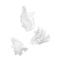 Used crumpled paper tissues isolated on white