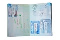 Used dutch passport, stamp page