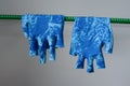 Used gloves, gloves in paint