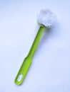 Used green sink cleaning brush