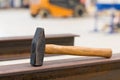 Used Hammer on working place Royalty Free Stock Photo