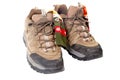 Used hiking boots and socks Royalty Free Stock Photo