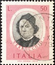 Used Italian postage stamp depicting il Verrocchio