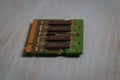 Used laptop memory module SO-DIMM close-up on a blue background Royalty Free Stock Photo