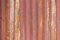 used look of a brown sheet metal on a wall as a graphic element for backgrounds