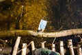 Human footprint on the Earth. Medical mask in a river. ÃÂ¡oronavirus pandemic has affected nature