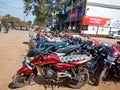 Used motorcycles kept for sale on road in india November 2019