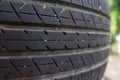 Used old tire on natural light background Royalty Free Stock Photo