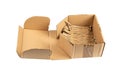 Used Open Box Isolated, Craft Paper Delivery Package, Old Carton Packaging, Used Cardboard Box