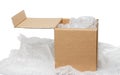 Used cardboard box and bubble wrap Royalty Free Stock Photo
