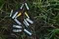 Used oxidized batteries are thrown into environment, soil pollution