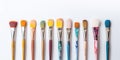 Used paint brushes. A bunch of brushes for painting with oil and acrylic paints. Artist paintbrushes in a artist studio Royalty Free Stock Photo