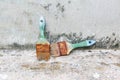 Used paint brushes Royalty Free Stock Photo
