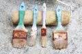 Used paint brushes Royalty Free Stock Photo