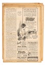 Used paper page english text advertising pictures Vintage newspaper