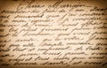 Used paper unreadable handwritten text texture background vignette Royalty Free Stock Photo