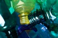 Used plastic bottles as background, closeup. Royalty Free Stock Photo