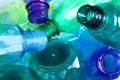 Used plastic bottles as background, closeup Royalty Free Stock Photo