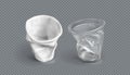 Used plastic cups, disposable glasses