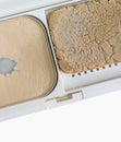 Used press powder and puff Royalty Free Stock Photo