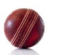 Used red leather cricket ball Royalty Free Stock Photo