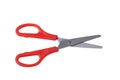 Used red scissors on white background Royalty Free Stock Photo