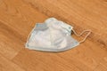 Used rumpled medical mask