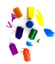 Used seven wax crayons Royalty Free Stock Photo