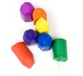 Used seven wax crayons Royalty Free Stock Photo