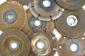 Used several abrasive discs for metal cutting Royalty Free Stock Photo