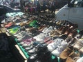 Used shoes at a flea market