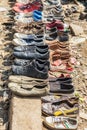 Used shoes for sale at the market in Debark