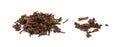 Used Tea Leaves Isolated, Wet Black Tea Leftovers, Herbal Tea Leaf, Biodegradable Garbage, Eco Bio Tea Leaves