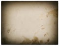 Used textured paper cardboard isolated white background vignette