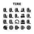 Used Tire Sale Shop Business Icons Set Vector Royalty Free Stock Photo