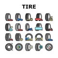 Used Tire Sale Shop Business Icons Set Vector Royalty Free Stock Photo