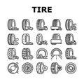 Used Tire Sale Shop Business Icons Set Vector Royalty Free Stock Photo