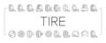 Used Tire Sale Shop Business Icons Set Vector . Royalty Free Stock Photo