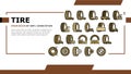 Used Tire Sale Shop Business Icons Set Vector Royalty Free Stock Photo