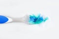 used toothbrush isolated on white background