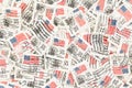 Used United States Postage Stamp Background