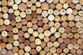 Used wine bottles corks background close Royalty Free Stock Photo