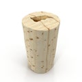 Used Wine Cork on white. 3D illustration